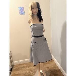NWT Vintage Made in NY, USA ,Retro Black and White Gingham Fit & Flare Dress